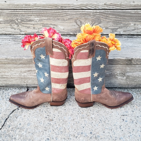 Shyanne Shoes Shyanne Womens American Flag Cowboy Boots Snip Toe